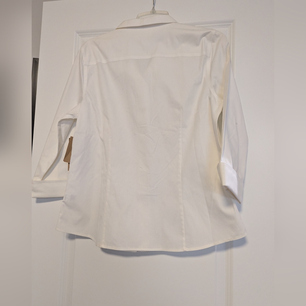 NWT-Coldwater Creek Ivory Embroidered Button Down Shirt - Picture 3 of 4